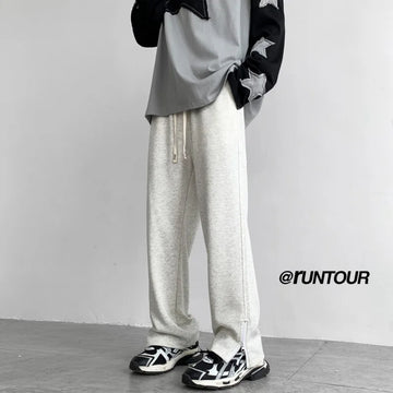 Black Casual Pants Men Sweatpants Oversized Wide Leg Pants Men Streetwear Loose Grey Straight Sports Pants Mens Joggers Trousers